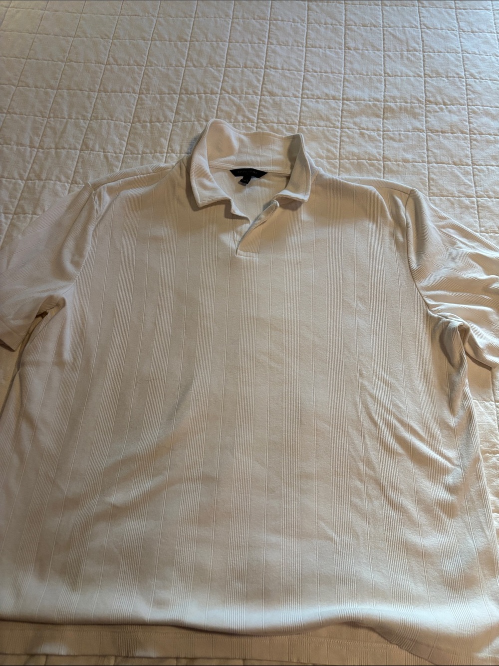 Banana Republic Cream Men's Polo - Subtle Knit Texture